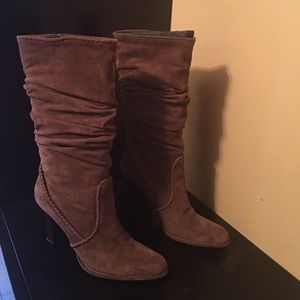 Nine West toffee suede boots with heel